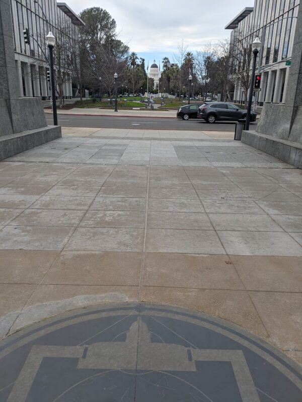 View of Sacramento Capitol Building from Capitol Avenue