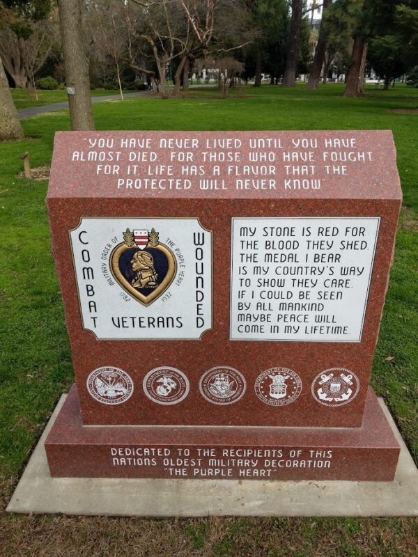 Purple Heart Memorial in Sacramento Capitol Park