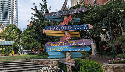 Charlotte cities of the world marker seen from Scavenger Hunt Walking Tour in Charlotte North Carolina