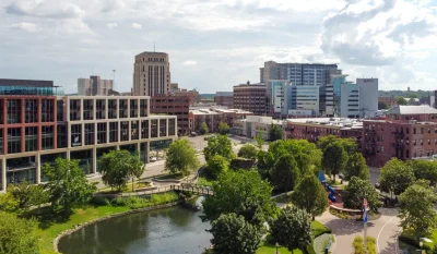 Kalamazoo aerial view.jpg in Kalamazoo Scavenger Hunt, MI