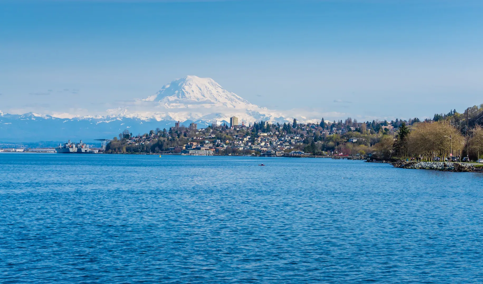 A View Of The Port Of Tacoma And Mount Rainier From Ruston, Washington. in Tacoma Scavenger Hunt, WA