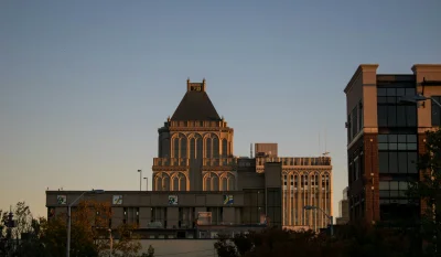 Downtown Greensboro, North Carolina at sunrise in Greensboro North Carolina Scavenger Hunt, NC
