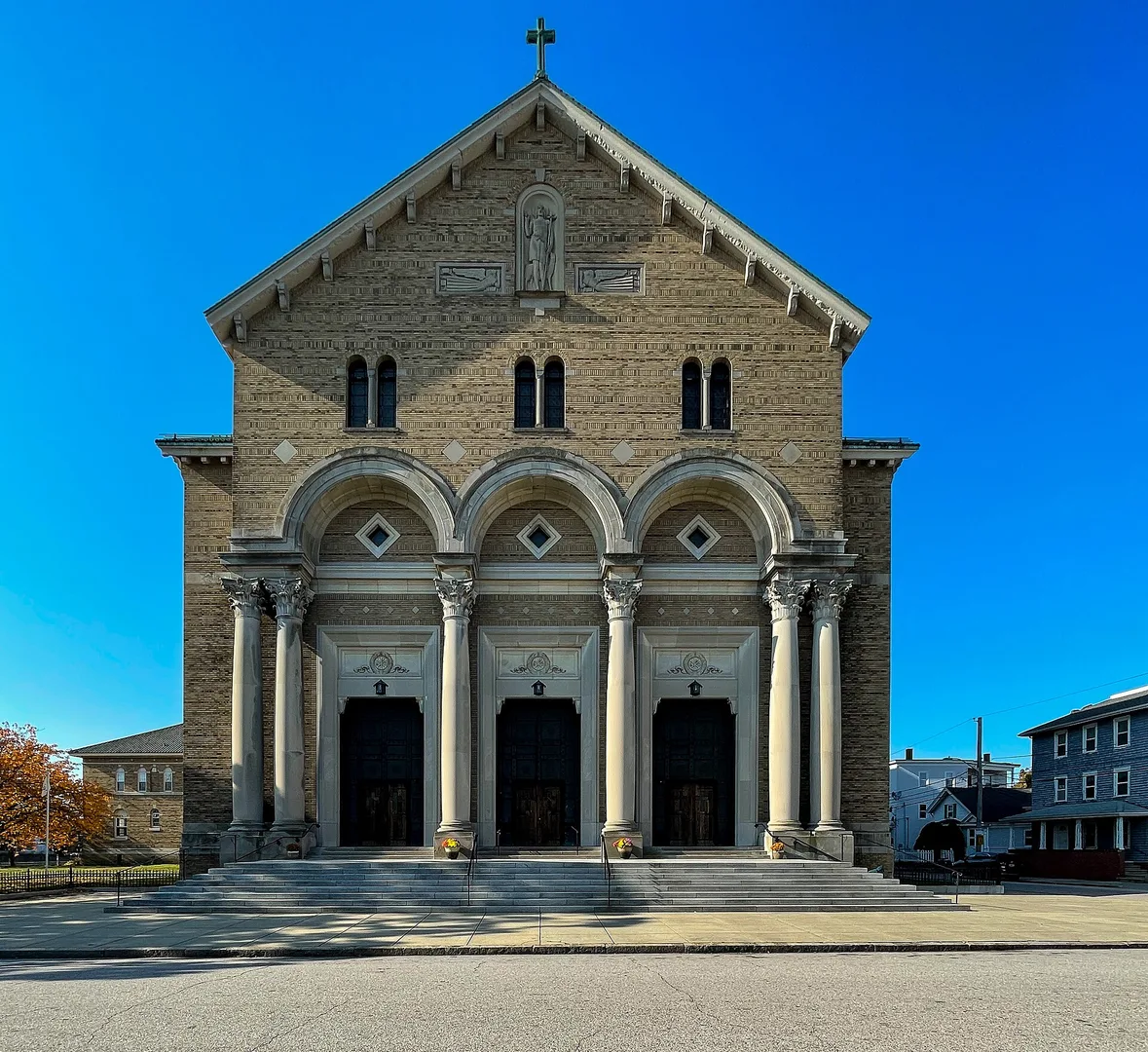 St. John the Baptist Catholic Church, Pawtucket Rhode Island, East facade.jpg in Pawtucket Scavenger Hunt, RI