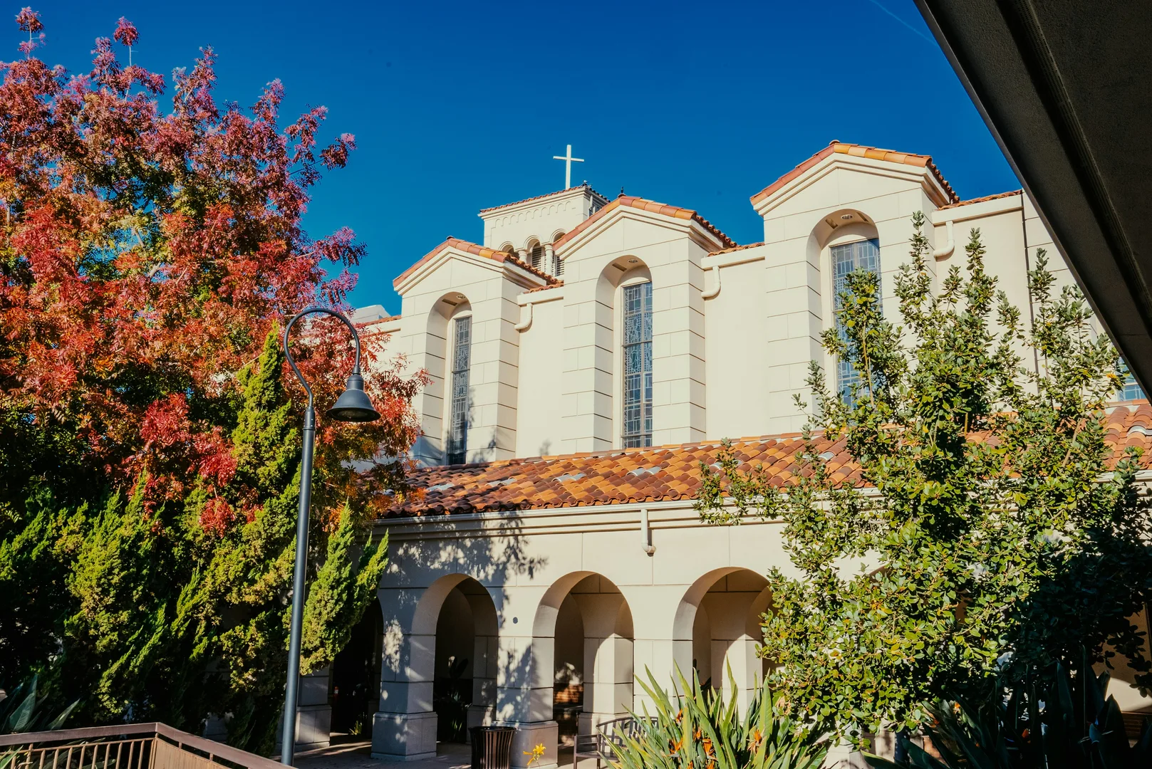 a church with a cross on the top of it in Fresno Scavenger Hunt