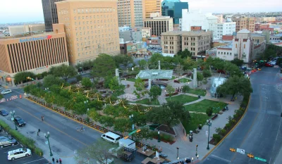 San Jacinto Plaza in downtown El Paso, TX in El Paso Scavenger Hunt, TX