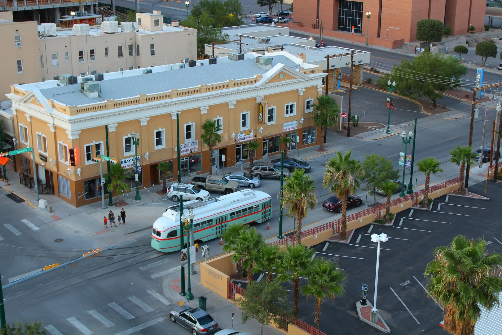 Streetcar in downtown El Paso, TX in El Paso Scavenger Hunt, TX