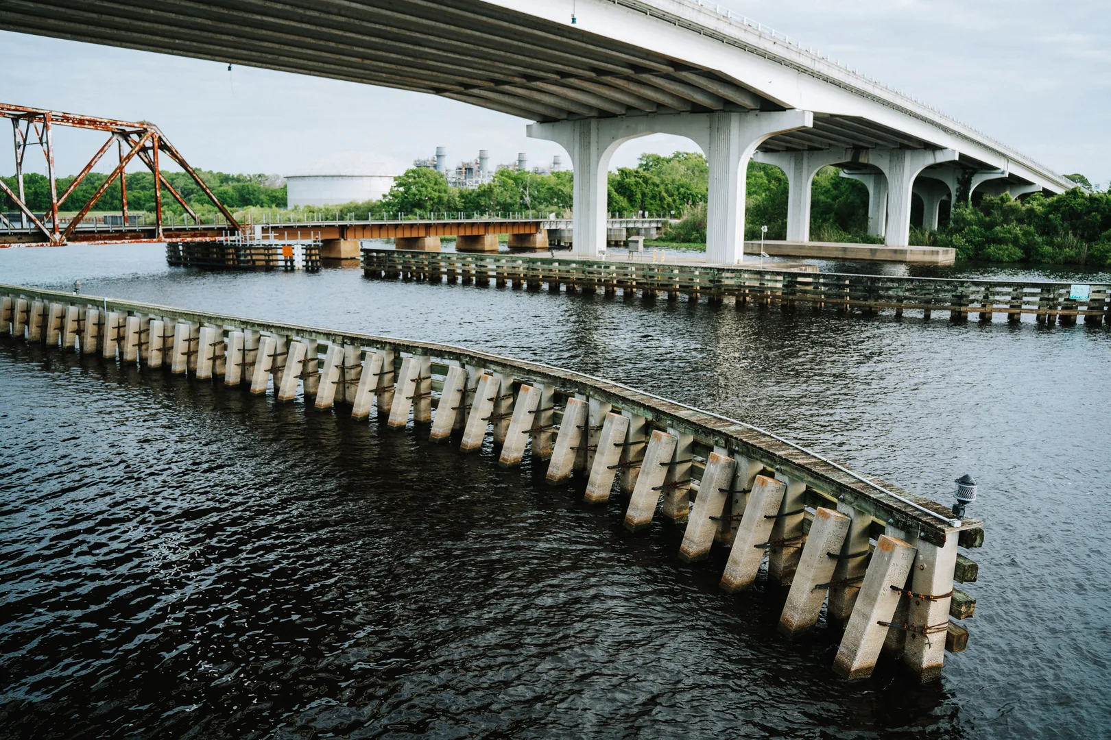 Elegant bridge spanning over a serene river in Sanford, FL, highlighting stunning architectural details. in Sanford Scavenger Hunt, FL