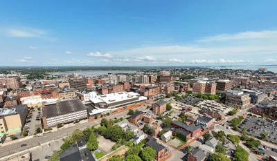 Portland, Maine skyline aerial view by drone.jpg in Portland Maine Scavenger Hunt, ME