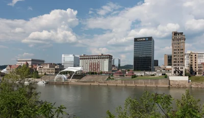 View across the Kanawha River of Charleston, the capital city of West Virginia LCCN2015631775.tif in Charleston West Virginia Scavenger Hunt, WV