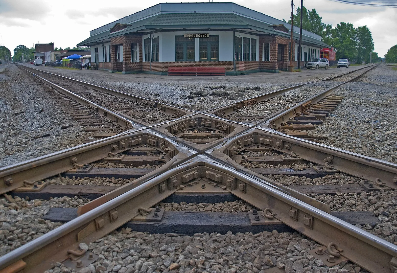 Railroad crossover in Corinth, Mississippi, United States.jpg in Corinth Scavenger Hunt, MS
