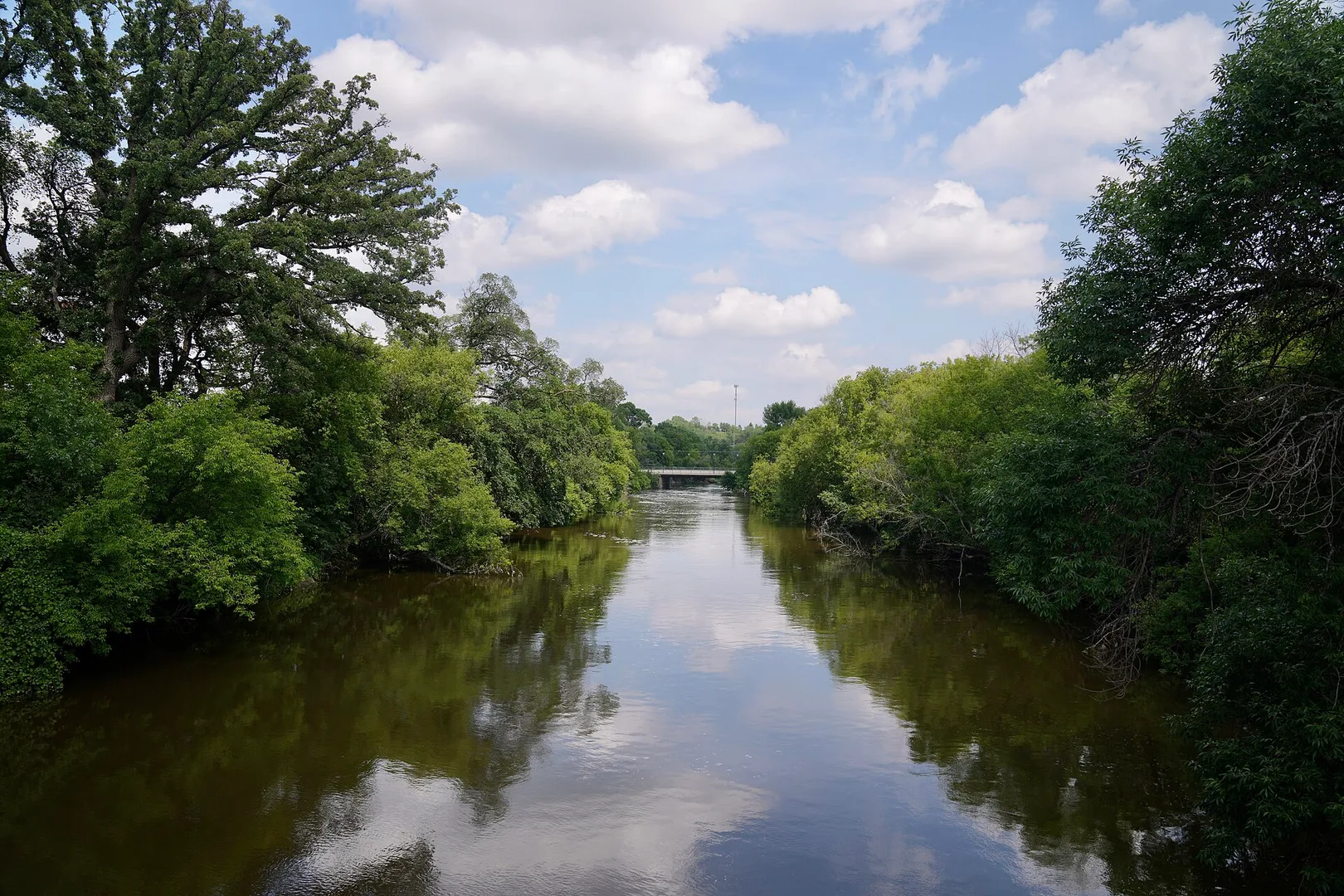 The Sheyenne River as it flows through Valley City, July, 2023.jpg in Valley City Scavenger Hunt, ND