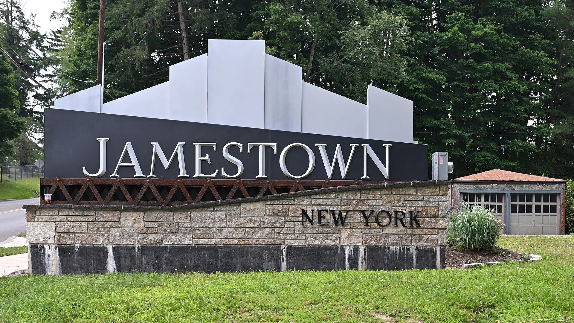 Welcome sign Jamestown NY 2024-07-23 11-20-36.jpg in Jamestown New York Scavenger Hunt, NY