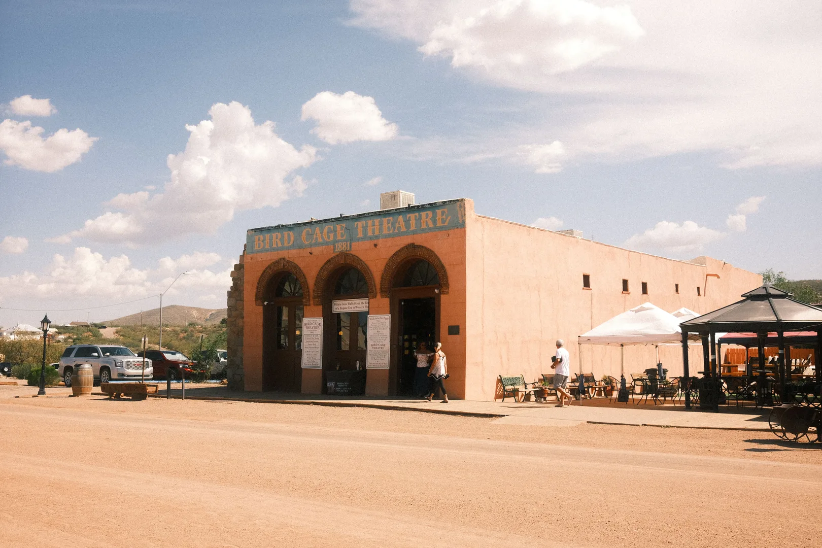 Exterior of Bird Cage Theatre in Tombstone, Arizona, capturing its Wild West charm. in Tombstone Scavenger Hunt, AZ