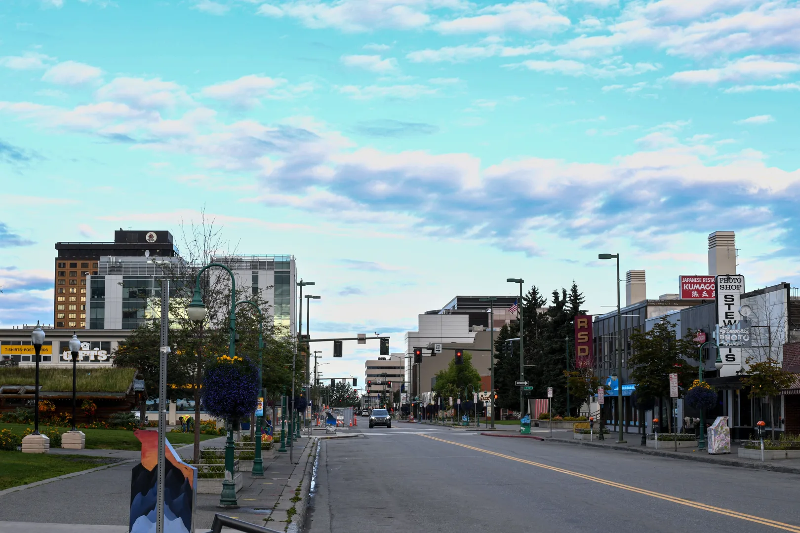 Street scene capturing the serene atmosphere of Anchorage, Alaska in the morning. in Anchorage Scavenger Hunt, AK