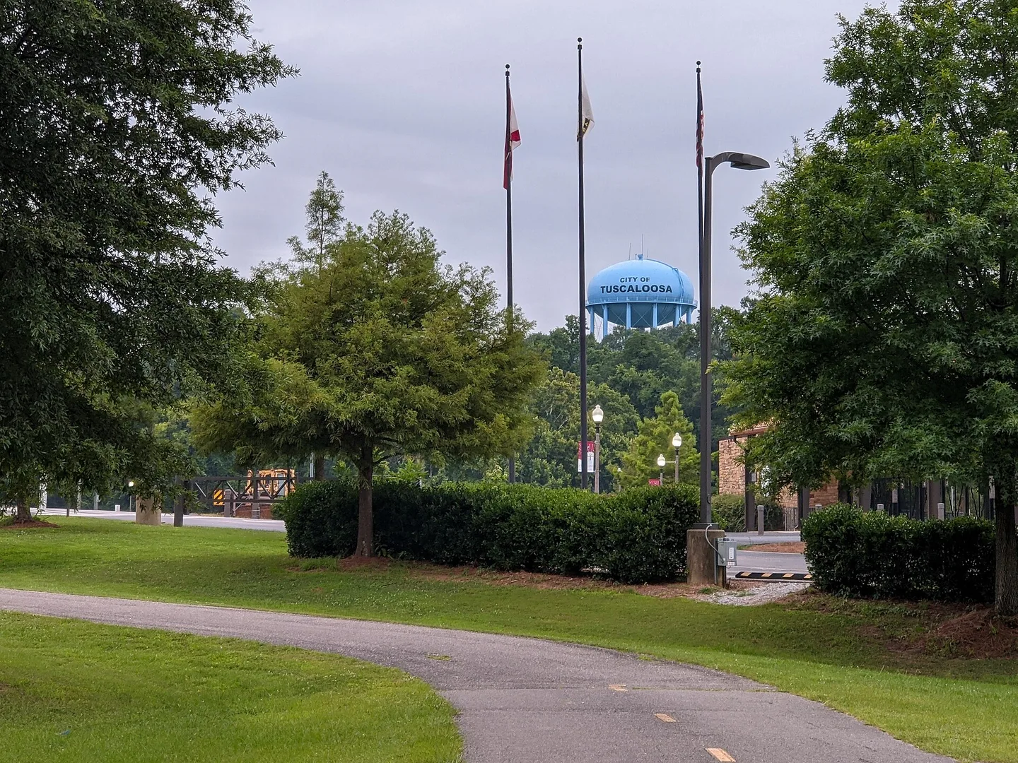City of Tuscaloosa - Flagpoles and Watertower, 2021.jpg in Tuscaloosa Scavenger Hunt